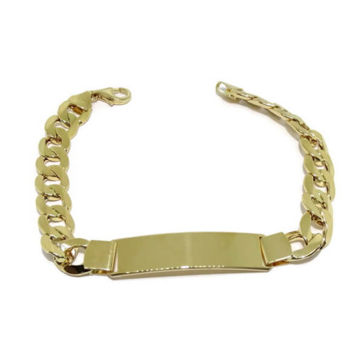 Pulsera oro grande con placa 1.00 cm de ancha.