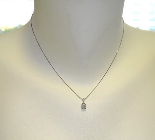 collar diamantes 0,18cts y oro blanco - Imagen 2
