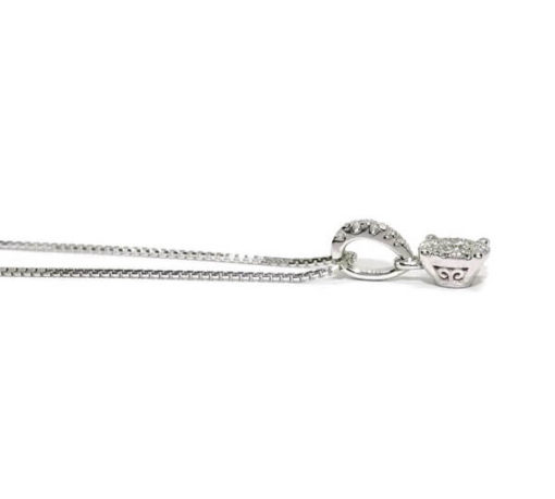 collar diamantes 0,18cts y oro blanco - Imagen 3