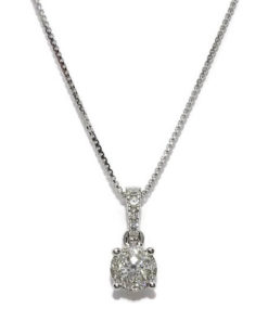collar diamantes 0,18cts y oro blanco