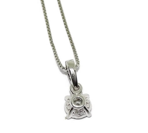 collar diamantes 0,18cts y oro blanco - Imagen 4