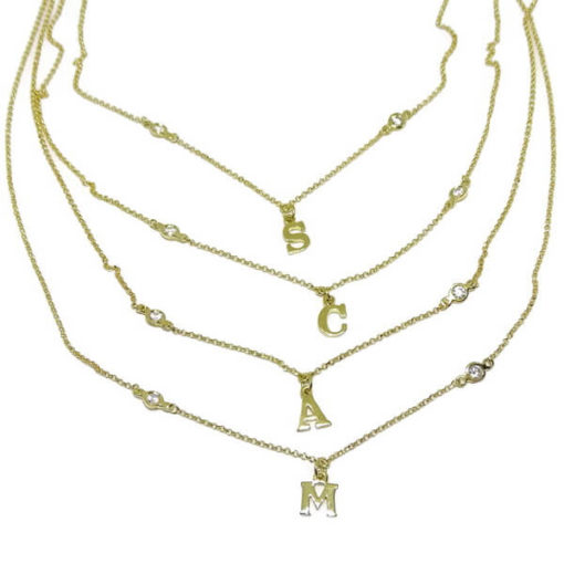 letras personalizadas oro y circonitas