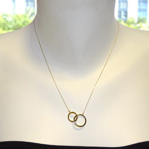 Collar doble alianza oro - Imagen 2