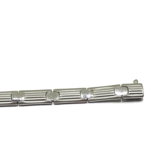 Pulsera mujer y hombre oro blanco 18k fuerte - Imagen 4