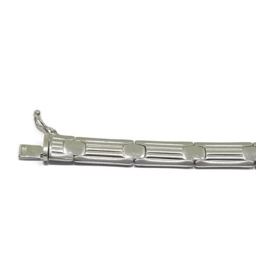 Pulsera mujer y hombre oro blanco 18k fuerte - Imagen 5