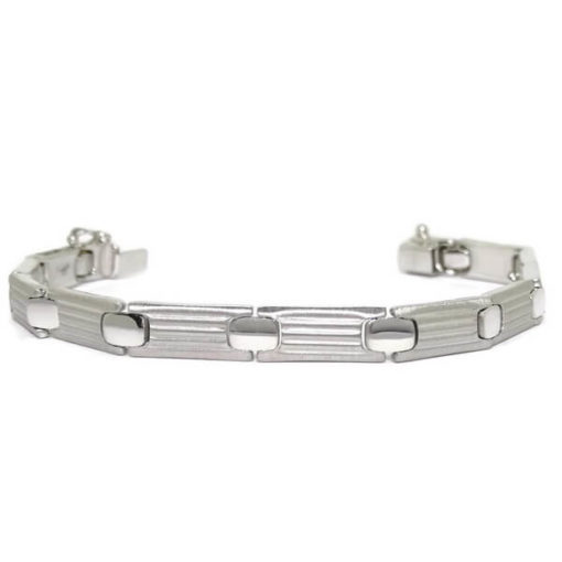 Pulsera mujer y hombre oro blanco 18k fuerte
