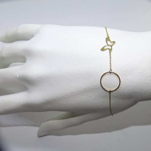 Pulsera niña/mujer karma y mariposa oro - Imagen 2
