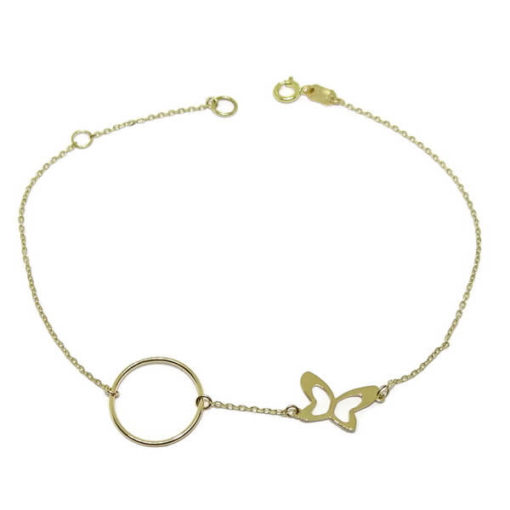Pulsera niña/mujer karma y mariposa oro