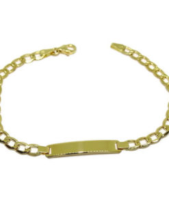 Pulsera para niño con placa personalizable oro