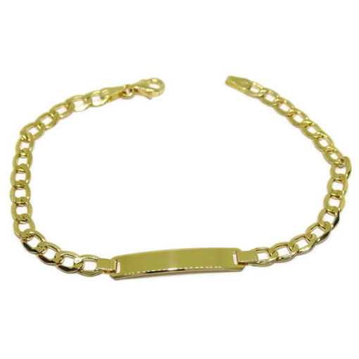 Pulsera para niño con placa personalizable oro