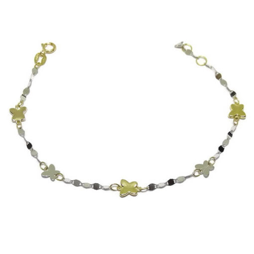 Pulsera para niña bicolor con mariposas