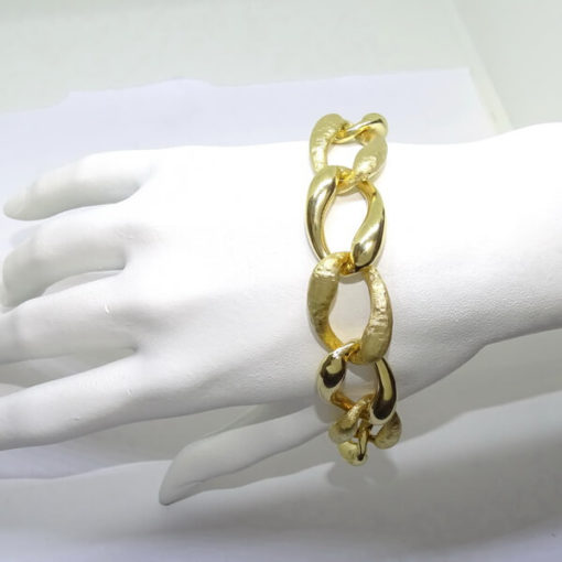 Pulsera eslabones muy grandes mujer oro - Imagen 2