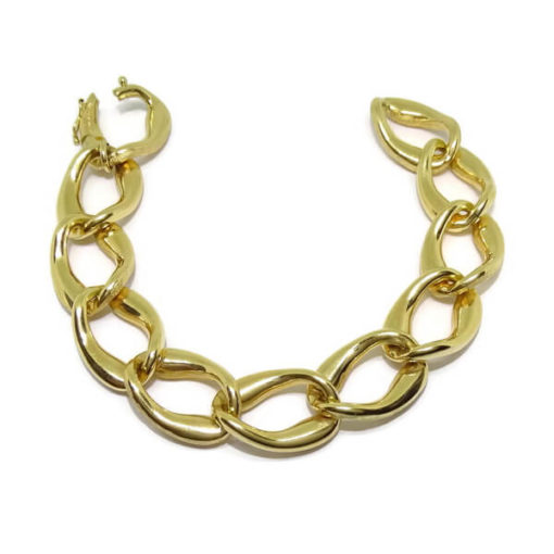 Pulsera eslabones muy grandes mujer oro - Imagen 5