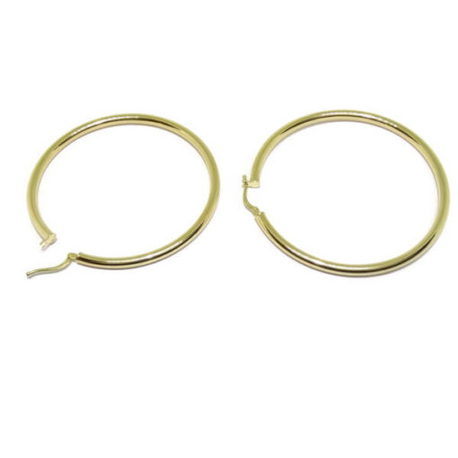 Pendientes aros muy grandes mujer de 3mm por 5.5cm. 5.10gr de oro de 18k - Imagen 3