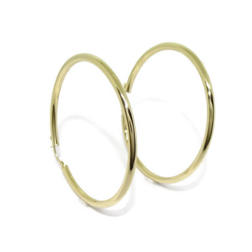 Pendientes aros muy grandes mujer de 3mm por 5.5cm. 5.10gr de oro de 18k