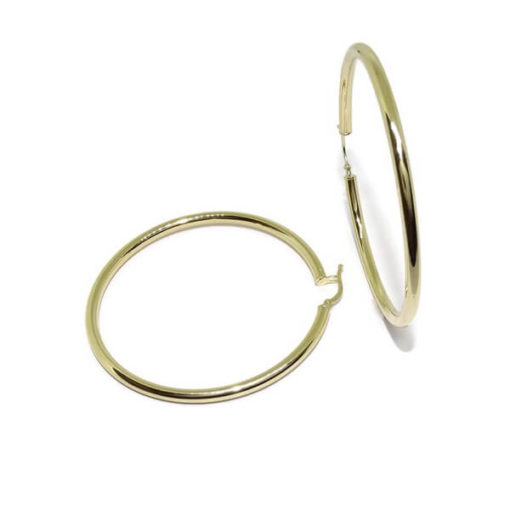 Pendientes aros muy grandes mujer de 3mm por 5.5cm. 5.10gr de oro de 18k - Imagen 4