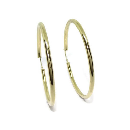 Pendientes aros muy grandes mujer de 3mm por 5.5cm. 5.10gr de oro de 18k - Imagen 5