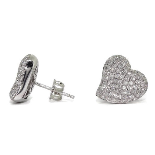 Pendientes  corazón grandes con 1,25cts de diamantes - Imagen 3