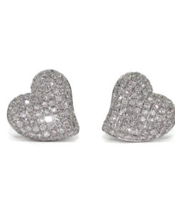 Pendientes  corazón grandes con 1,25cts de diamantes