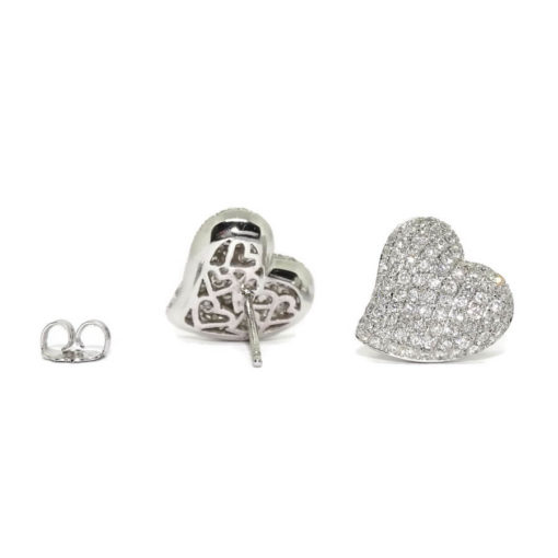Pendientes  corazón grandes con 1,25cts de diamantes - Imagen 4