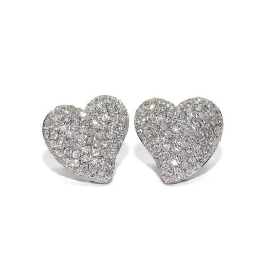 Pendientes  corazón grandes con 1,25cts de diamantes - Imagen 5