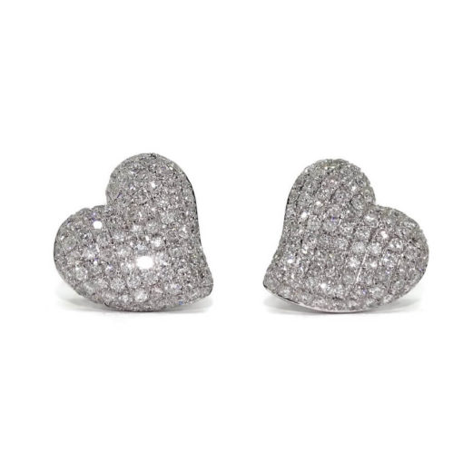 Pendientes  corazón grandes con 1,25cts de diamantes