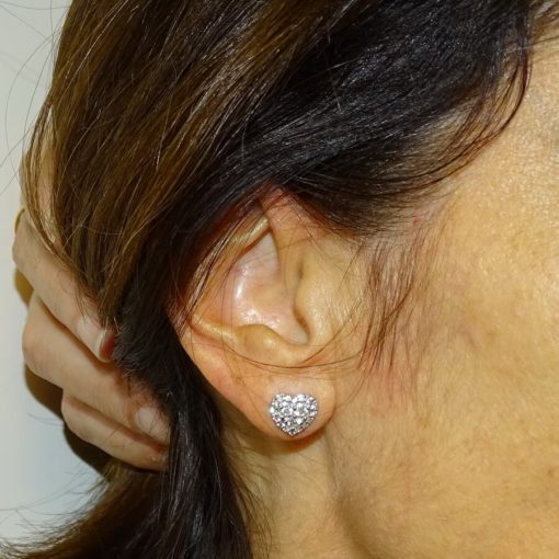 Pendientes  corazón 0,73cts de diamantes - Imagen 2