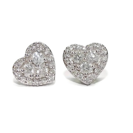 Pendientes  corazón 0,73cts de diamantes - Imagen 3