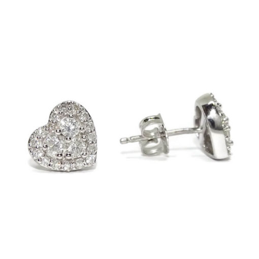 Pendientes  corazón 0,73cts de diamantes - Imagen 4