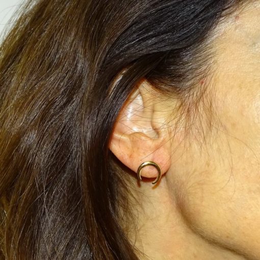 Pendientes cuerno oro media luna - Imagen 2