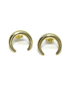 Pendientes cuerno oro media luna