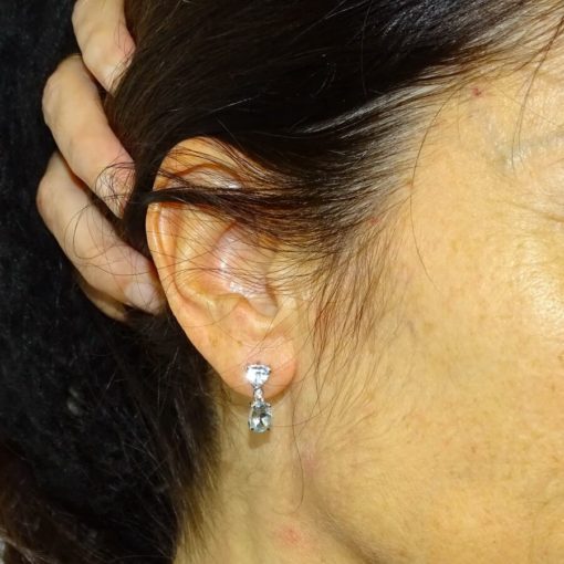 Pendientes diamantes y topacios largos - Imagen 2