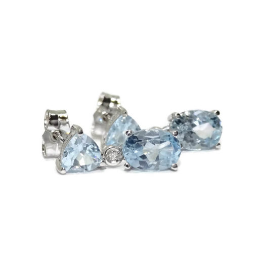 Pendientes diamantes y topacios largos - Imagen 3