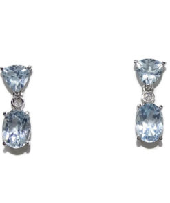 Pendientes diamantes y topacios largos