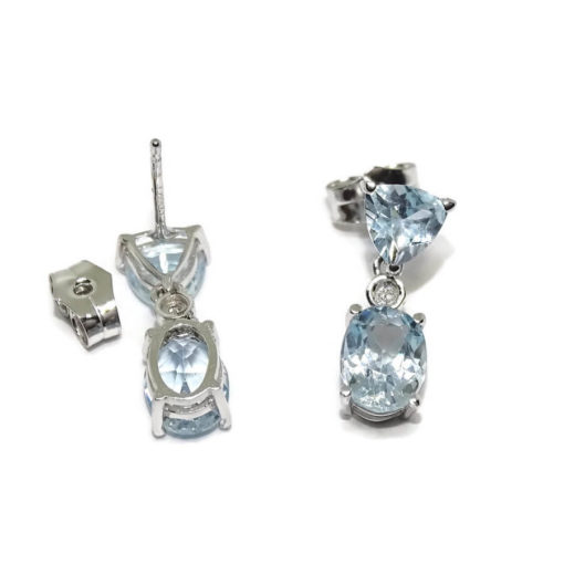 Pendientes diamantes y topacios largos - Imagen 4