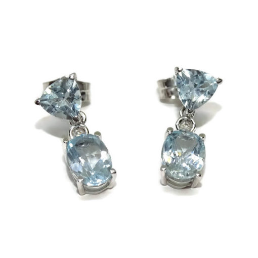Pendientes diamantes y topacios largos - Imagen 5
