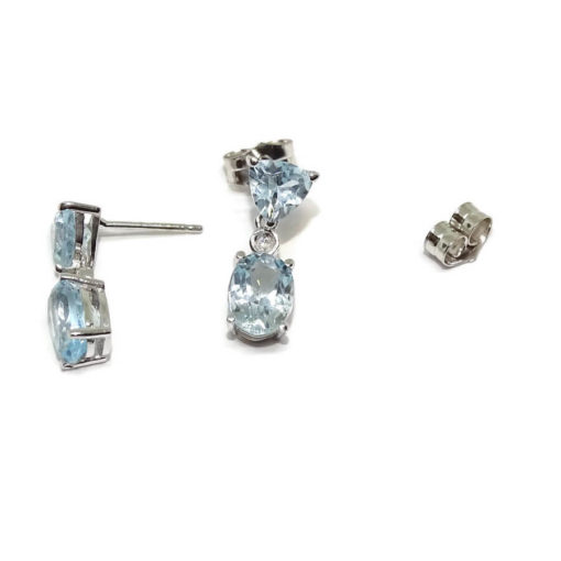 Pendientes diamantes y topacios largos - Imagen 6