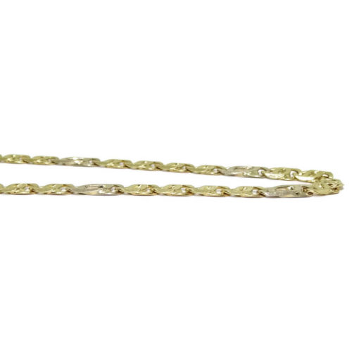 Cadena bicolor italiana hombre oro 18k - Imagen 4