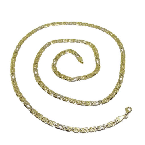 Cadena bicolor italiana hombre oro 18k