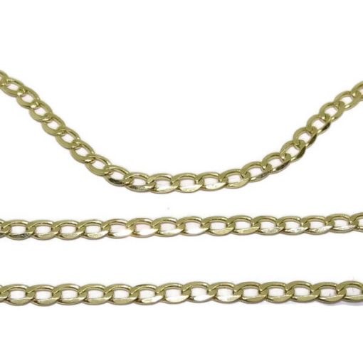 Cadena barbada mediana oro 2,5mm - Imagen 4