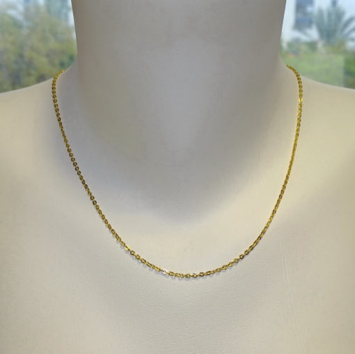 Cadena forzada picada 50cm oro 18k - Imagen 2