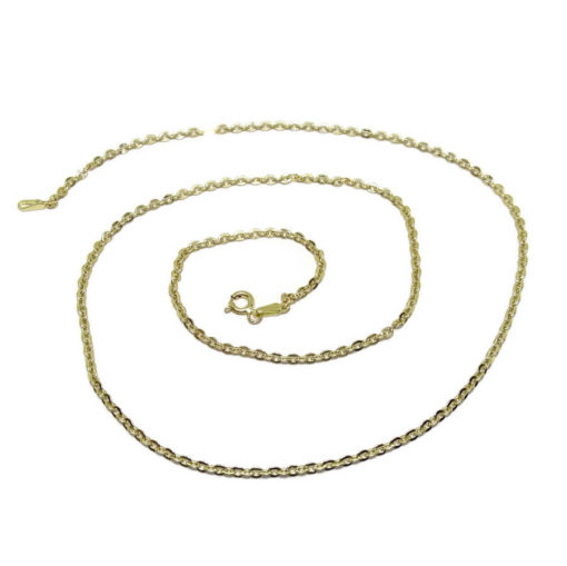 Cadena forzada picada 50cm oro 18k