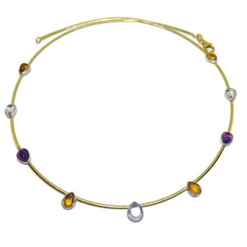 omega  oro y calcedonias color 40cm - Imagen 6
