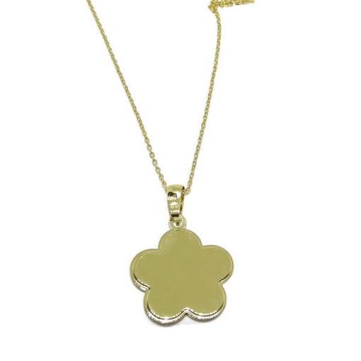 Flor nácar y oro niña con Cadena forzada todo oro - Imagen 5