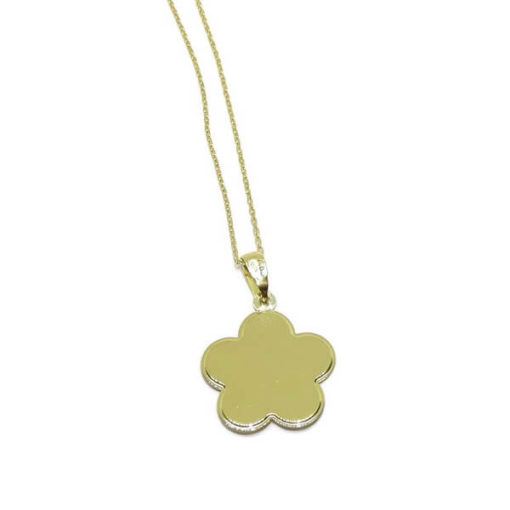 Flor nácar y oro niño con Cadena forzada todo oro - Imagen 3