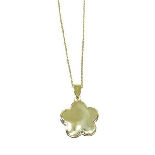 Flor nácar y oro margarita con Cadena forzada todo oro - Imagen 4