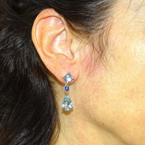 Pendientes exclusivos de topacios y zafiros - Imagen 2