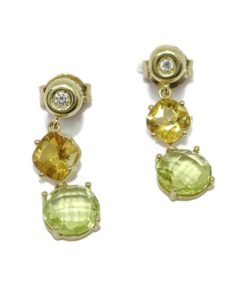 Pendientes exclusivos con diamantes y piedras preciosas