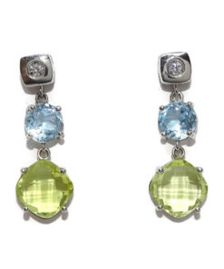 Pendientes largos piedras preciosas