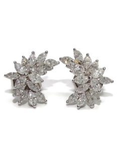 Pendientes grandes diamantes navet